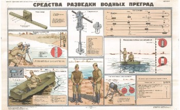 0523. Военный ретро плакат: Средства разведки водных преград