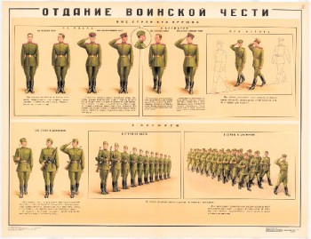 0700. Военный ретро плакат: Отдание воинской чести (Вариант 2)