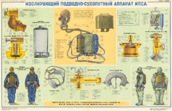 0795. Военный ретро плакат: Изолирующий подводно-сухопутный аппарат ИПСА