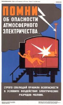 1523. Советский плакат: Помни об опасности атмосферного электричества
