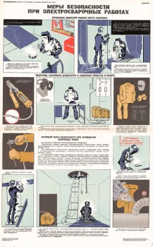 1548. Советский плакат: Меры безопасности при электросварочных работах