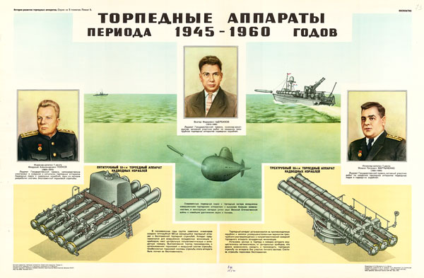 1615. Советский плакат: Торпедные аппараты периода 1945-1960 годов