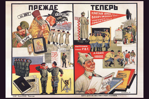 1232. Советский плакат: Прежде. Теперь.