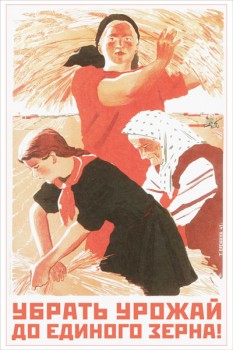 1464. Советский плакат: Убрать урожай до единого зерна!