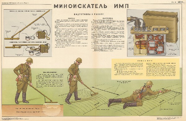 1022. Военный ретро плакат: Миноискатель ИМП
