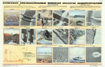 1116. Военный ретро плакат: Косвенные опознавательные признаки объектов дешифрования