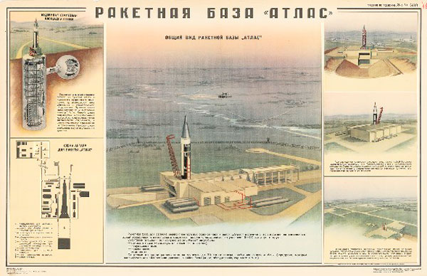 1145. Военный ретро плакат: Ракетная база "Атлас"