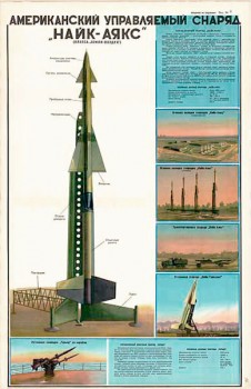 1158. Военный ретро плакат: Американский управляемый снаряд "Найк-Аякс"