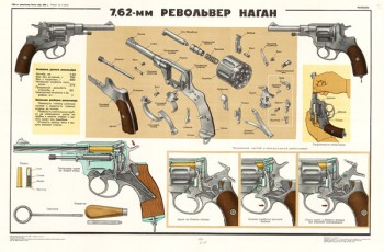 0124. Военный ретро плакат: 7,62-мм револьвер наган