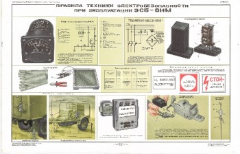 1263. Военный ретро плакат: Правила техники безопасности при эксплуатации ЭСБ-8ИМ