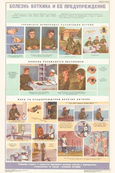 1278. Военный ретро плакат: Болезнь Боткина и ее предупреждение