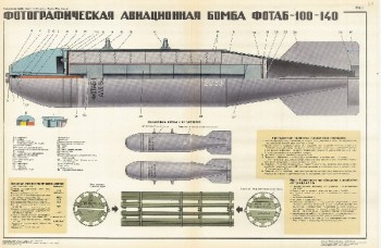 1325. Военный ретро плакат: Фотографическая авиационная бомба ФОТАБ-100-140
