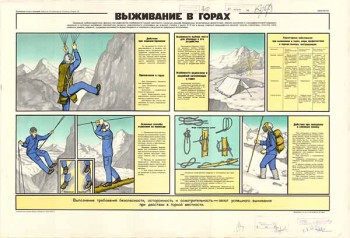 0173. Военный ретро плакат: Выживание в горах