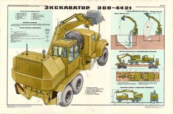 0206. Военный ретро плакат: Экскаватор ЭОВ-4421