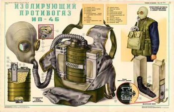 0211. Военный ретро плакат: Изолирующий противогаз ИП-46