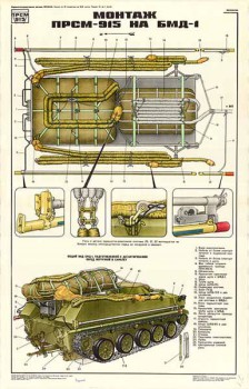 0222. Военный ретро плакат: Монтаж ПРСМ-915 на БДМ-1