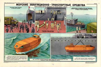 0236. Военный ретро плакат: Морские эвакуационно-транспортные средства 2