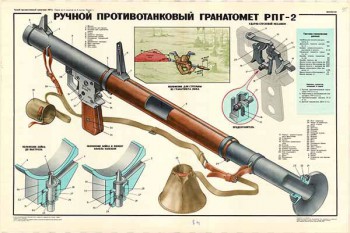 0397. Военный ретро плакат: Ручной противотанковый гранатомет РПГ-2